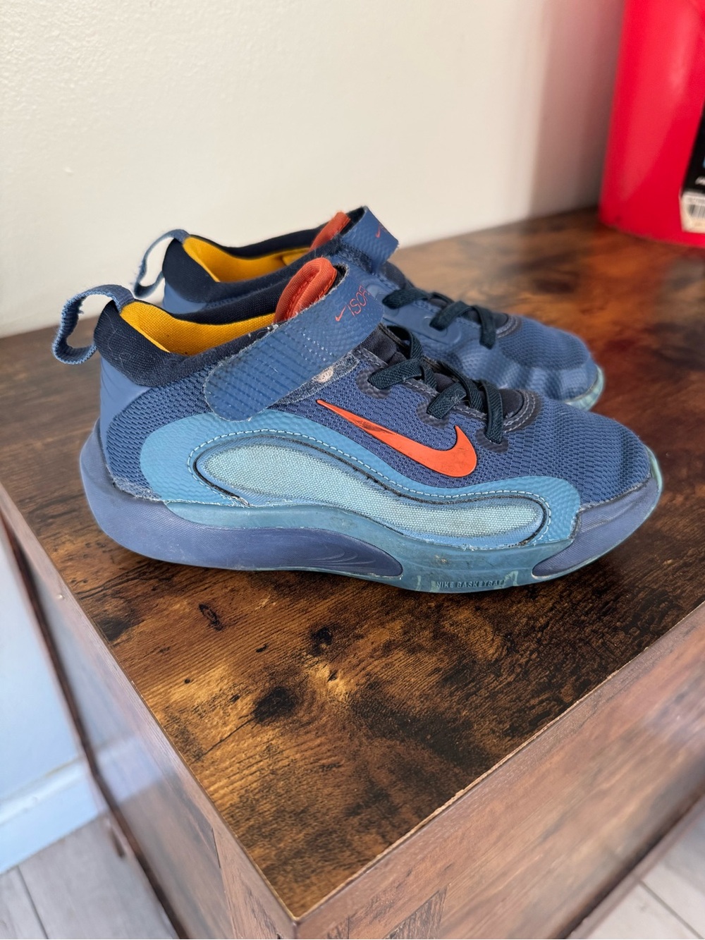 Nike IsoFly PS Basketball Shoes Size 12C Mystic Navy Orange FQ7670-400